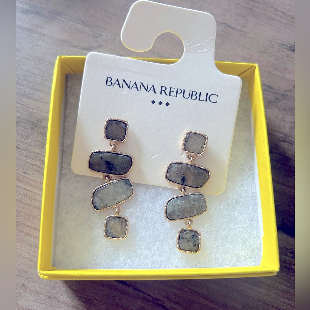 Banana Republic Labradorite Dangle Earrings NIB